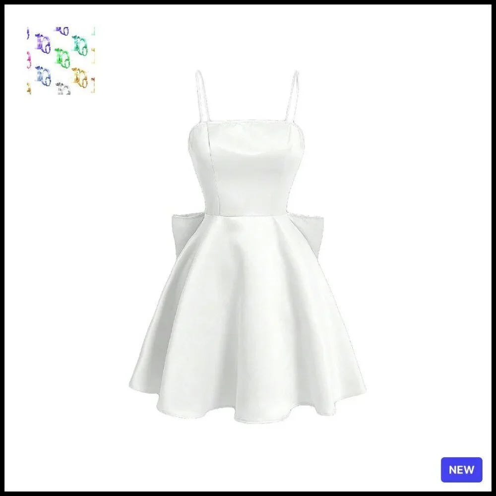 Satin Mini Dress Elegant Chic Wedding Guest Party Night Out Gown